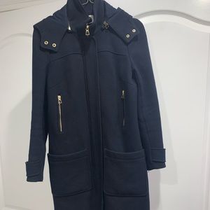 Zara Navy Blue Wool Blend Coat